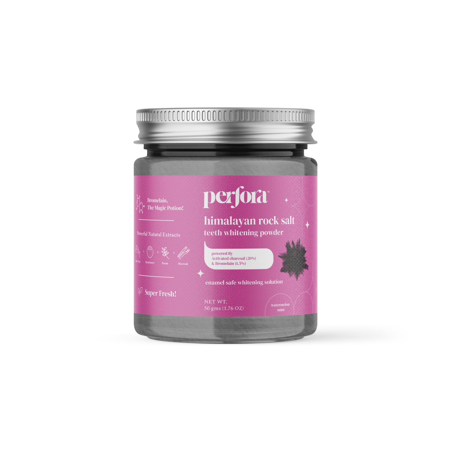 Charcoal Teeth Whitening Powder - Watermelon Mint