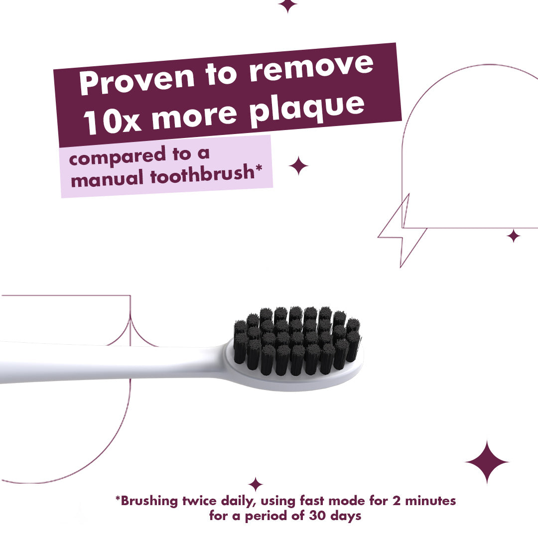 Electric Toothbrush with 4 Brush Heads - Model 002 - Lush Plum