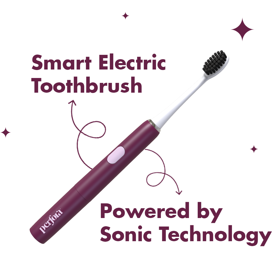 Electric Toothbrush with 4 Brush Heads - Model 002 - Lush Plum