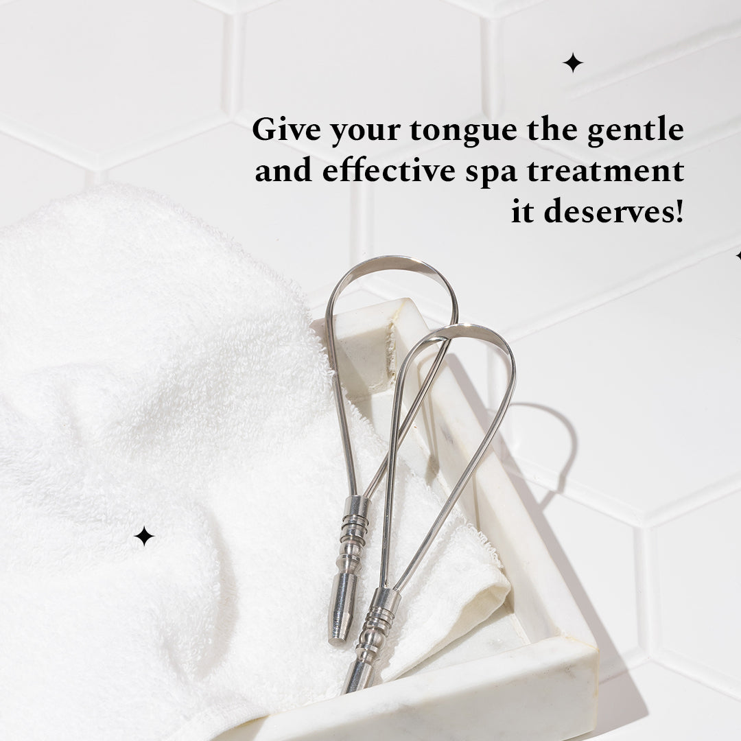 Silver Steel Tongue Cleaner