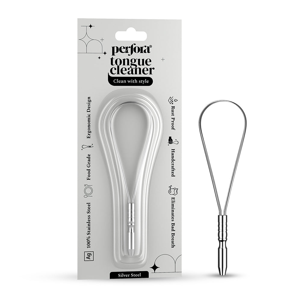 Silver Steel Tongue Cleaner